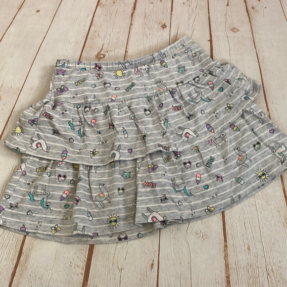 Jumping Beans Gray Comic Unicorn, Llama, Ice Cream Print Scooter Skirt / Skort - Picture 1 of 5